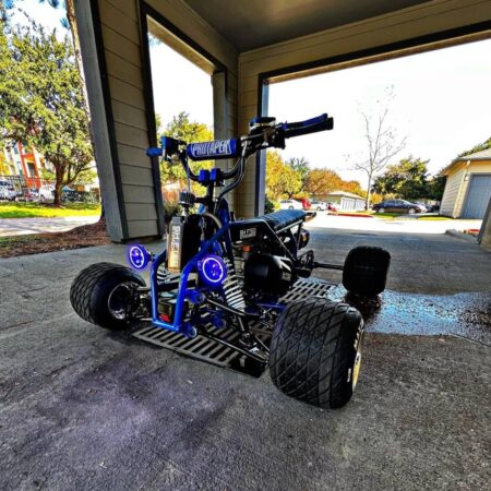 The Blue Mini Quad in Action, Off-Road Riding