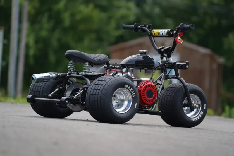 Black Jack Platinum Edition Mini Trike showcasing its sleek design and powerful engine